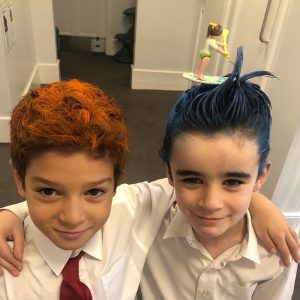 children with coloured hair