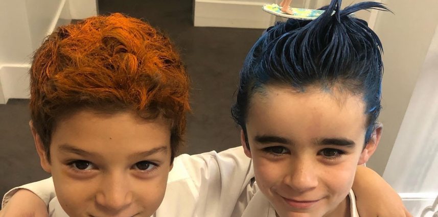 children with coloured hair